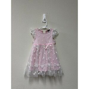 Pink Floral Tulle Special Occasion Princess Daisy Ballet Dress 2T Ruffle Bow